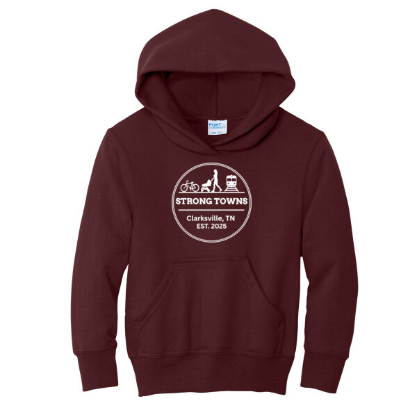 Clarksville Strong Towns - Youth Core Fleece Pullover Hooded Sweatshirt Thumbnail