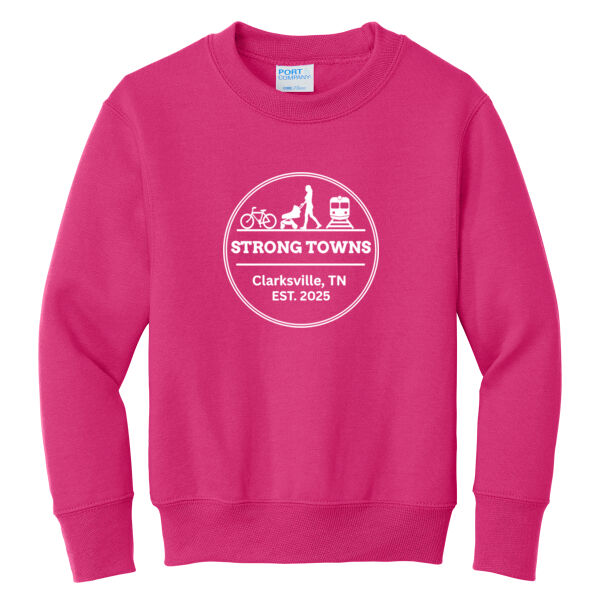 Clarksville Strong Towns - Youth Core Fleece Crewneck Sweatshirt Thumbnail