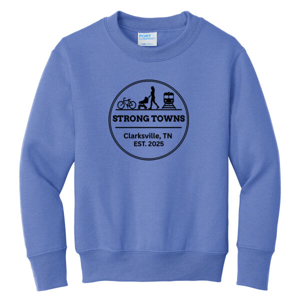 Clarksville Strong Towns - Youth Core Fleece Crewneck Sweatshirt Thumbnail
